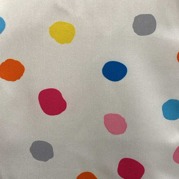 MISSLOOK White with Colorful Polka Dots Button Down  Long-Sleeve Blouse XXL NWOT - Picture 7 of 12